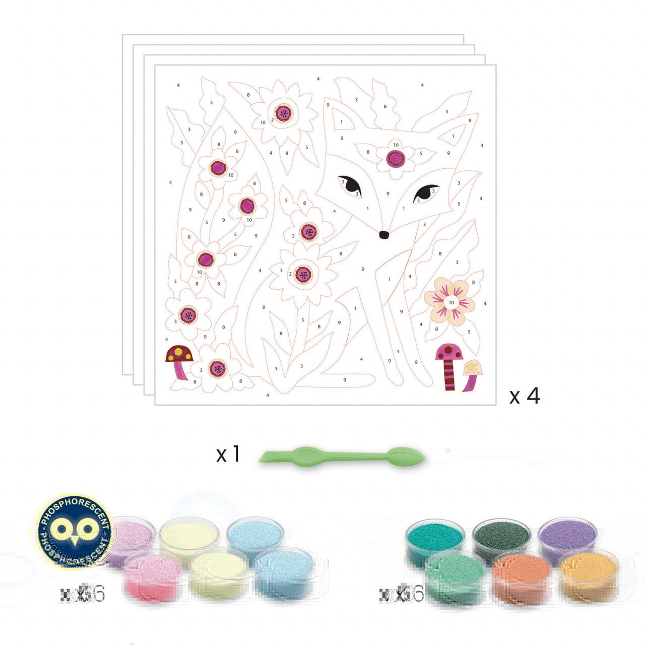 Atelier creativ cu nisip fluorescent Animale luminoase, Djeco